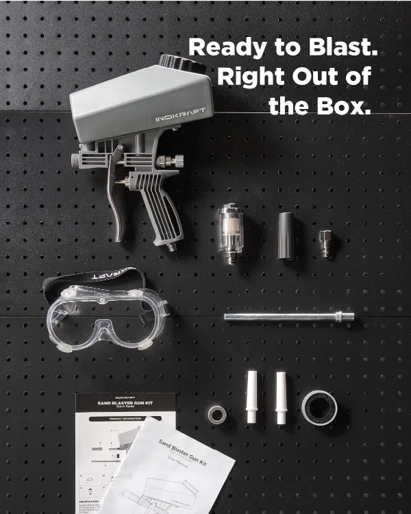 Portable Sand Blaster Gun Kit BNIB image indicator(8)