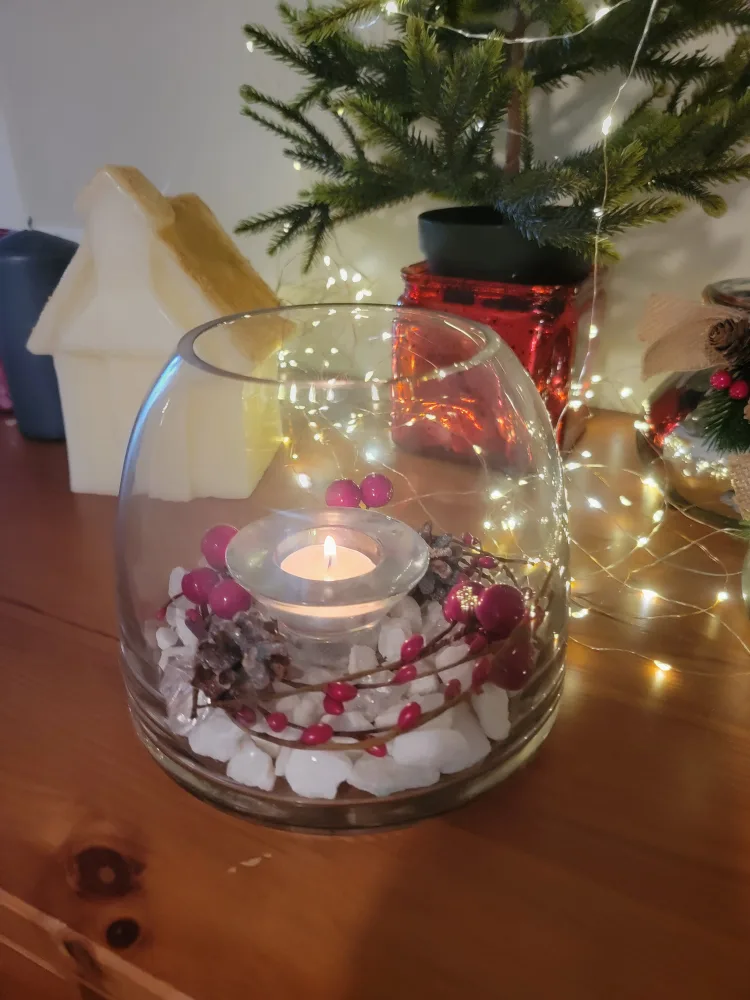 Glass Candle Holder with Decorations image indicator(3)