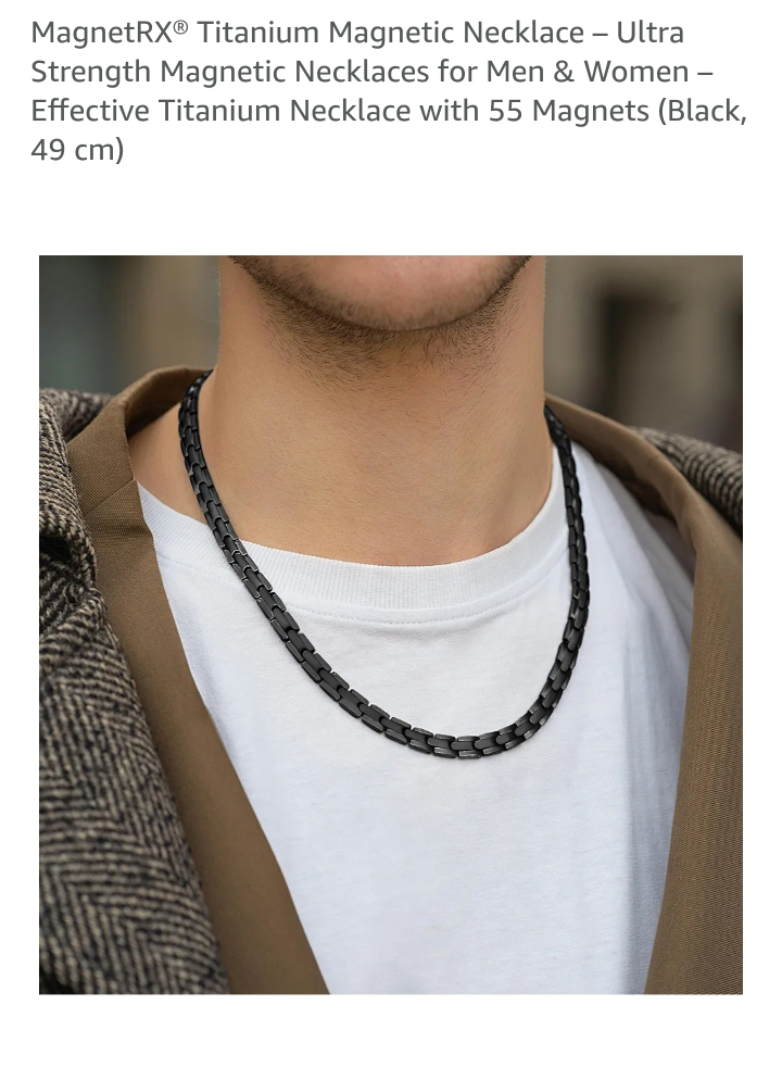 MagnetRX Titanium Magnetic Necklace - Black, 49cm - photo 4