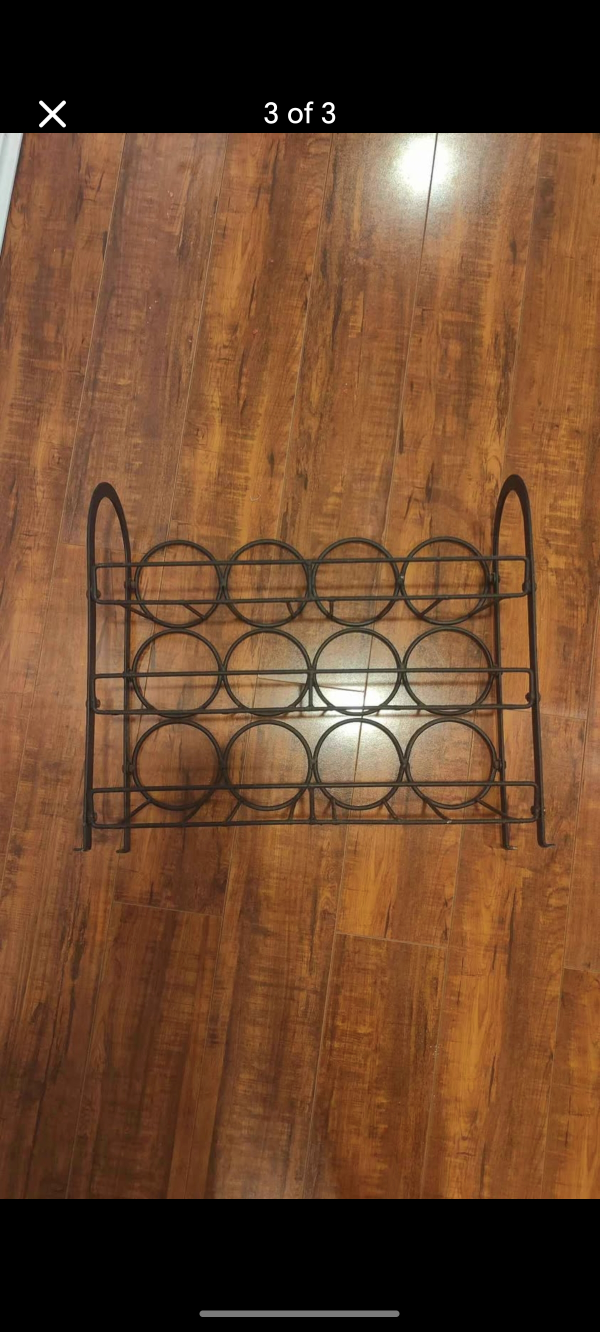 Metal Wine Rack - Holds 12 Bottles