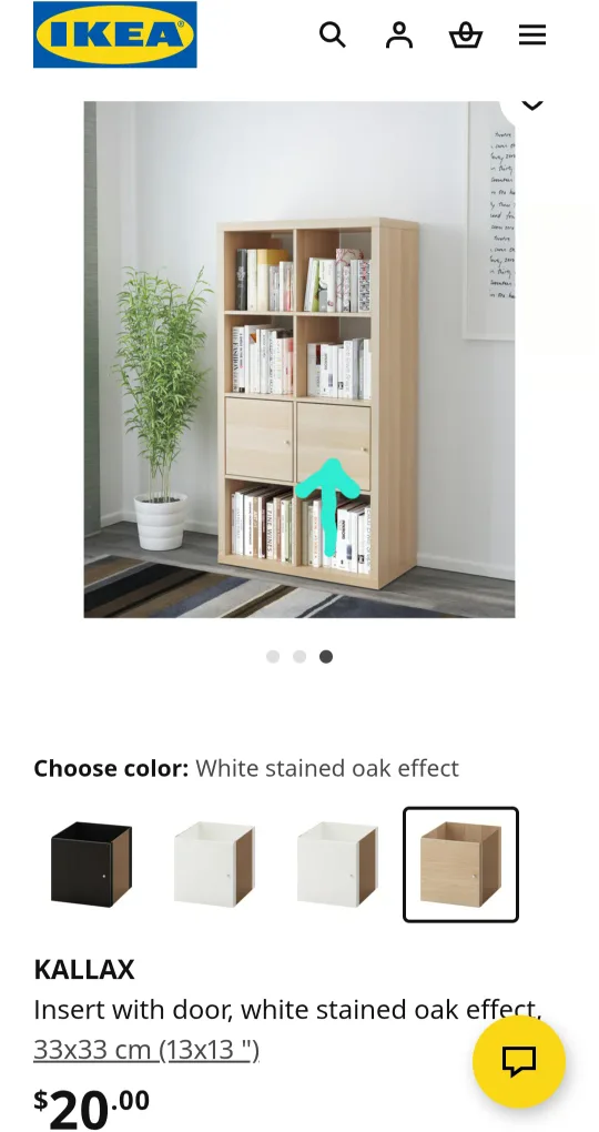 IKEA Kallax Insert with Door - White Stained Oak thumbnail