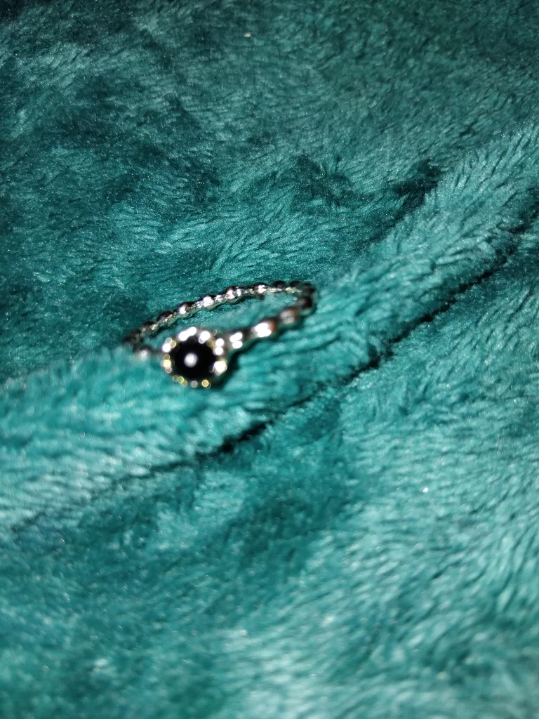 Pandora Silver Ring with Black Stone thumbnail