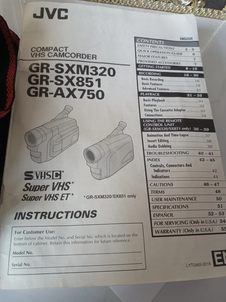 JVC GR-SXM350 Camcorder image indicator(9)