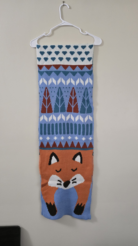 Fox Scarf - Blue, Orange, White