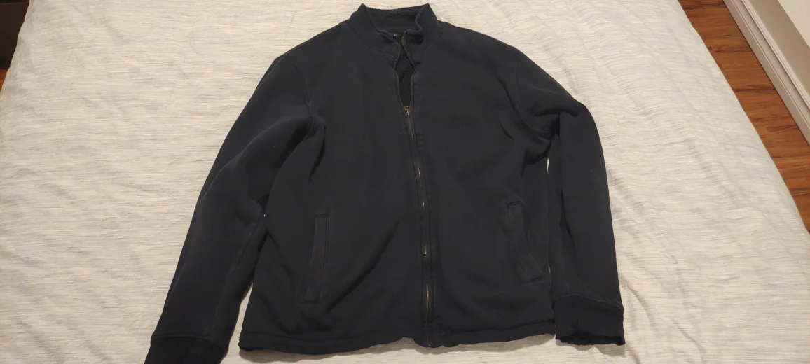 Gap XXL Black Sherpa Lined Zip Jacket thumbnail