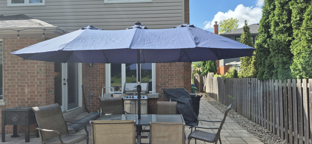Large 15' Blue Outdoor Patio Umbrella