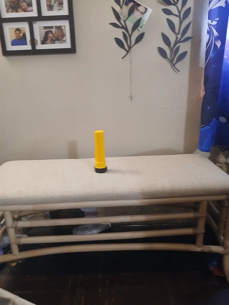 Rattan Bench with Beige Cushion image indicator(2)