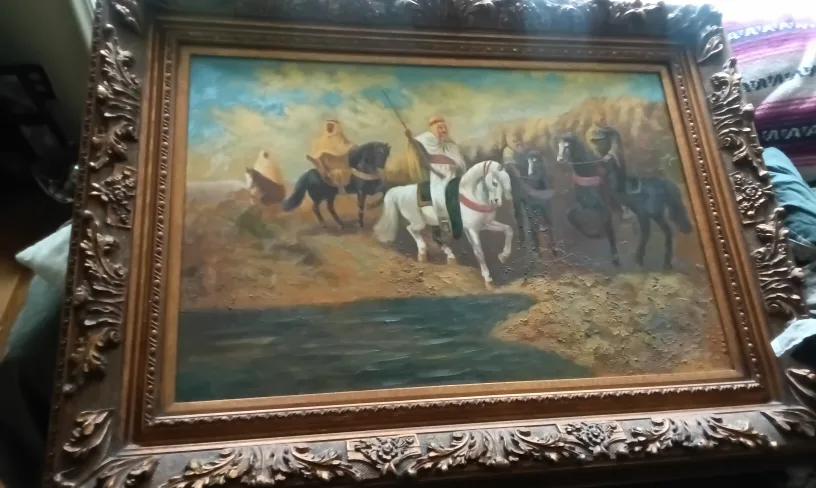 Beautiful Arabian  Warriors on Horseback Original Painting image indicator(8)