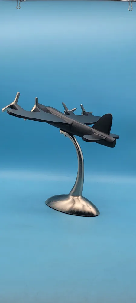 Vintage Airplane Model 14" Aluminum Black/ Metal image indicator(6)