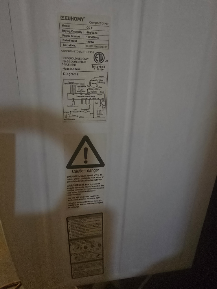 EUHOMY Compact Clothes Dryer - White - photo 4
