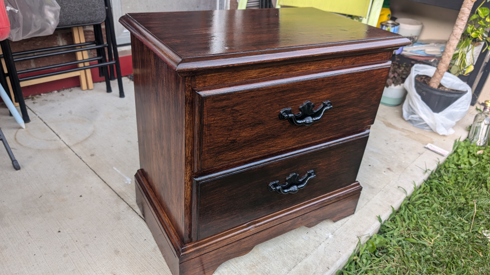 Wood Nightstand with 2 Drawers - Dark Brown - photo 2