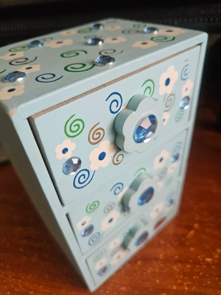 Cute Blue Wooden Mini Drawer Set image indicator(3)