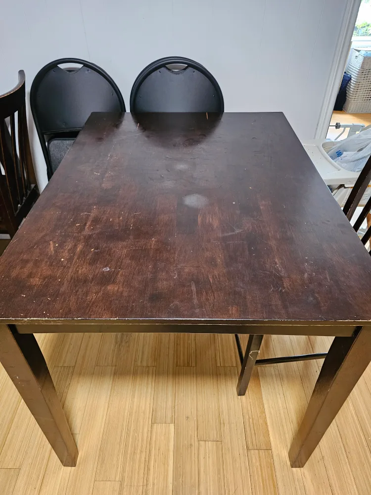 Dark Brown Wooden Counter Height Dining Table thumbnail