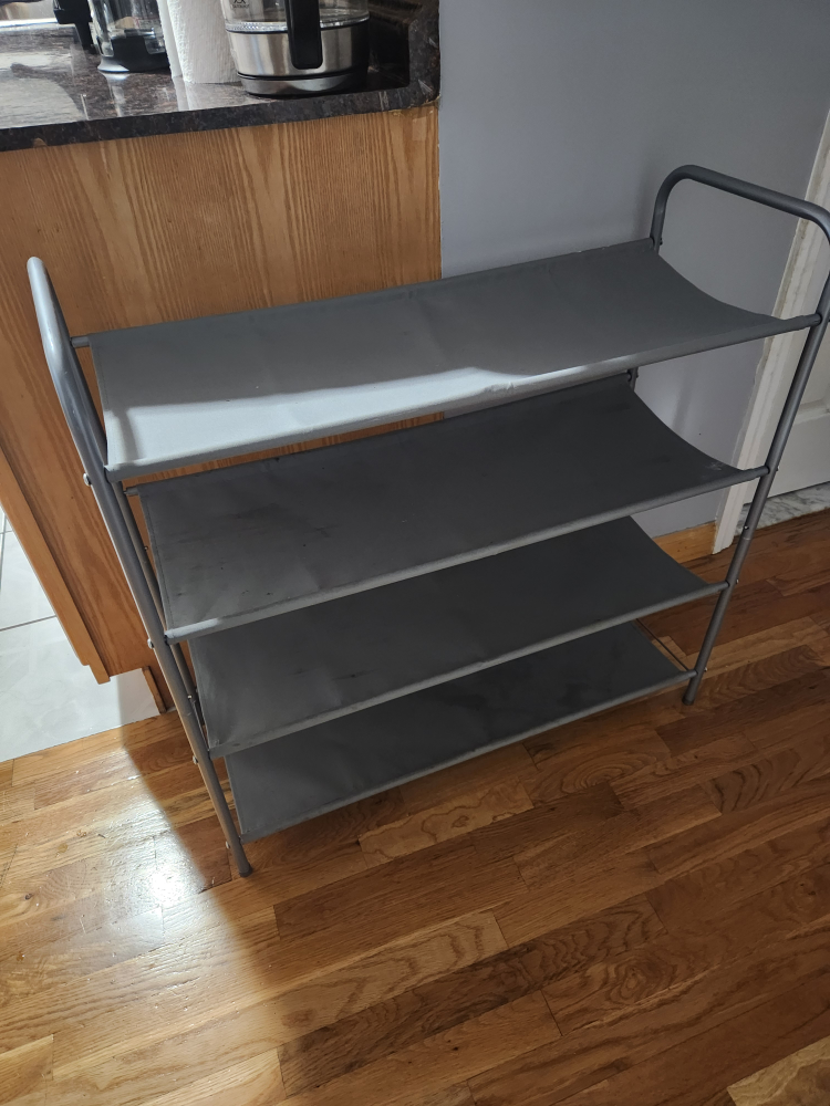 3-Tier Gray Shoe Rack