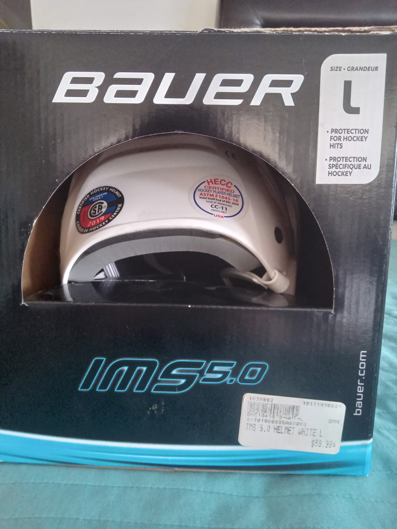 New Bauer IMS 5.0 Hockey Helmet - White, Large