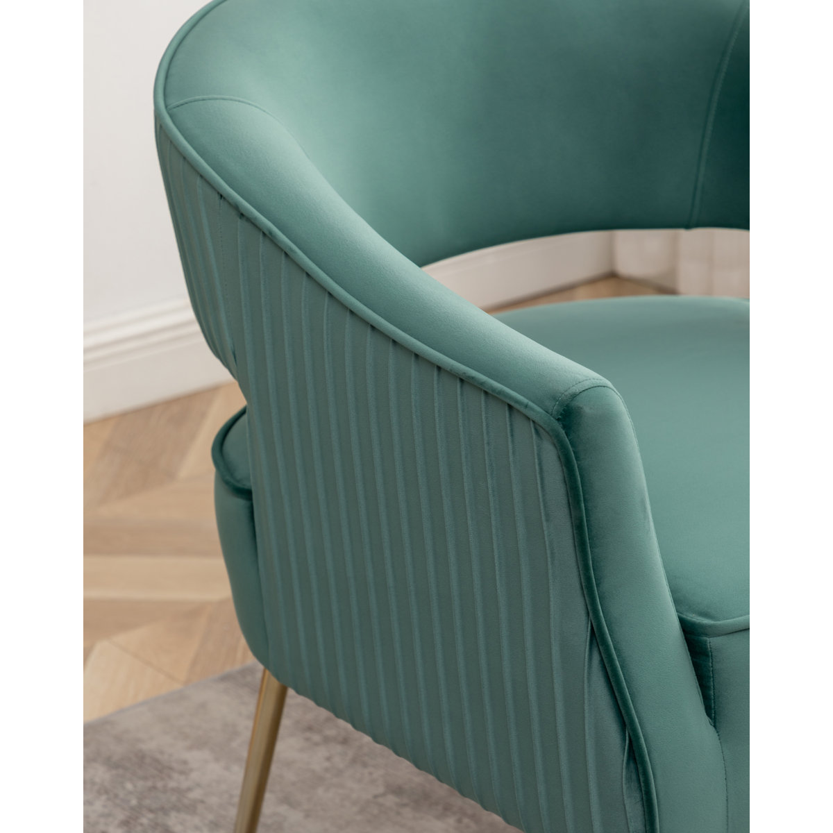 Green Velvet Accent Chair - photo 4