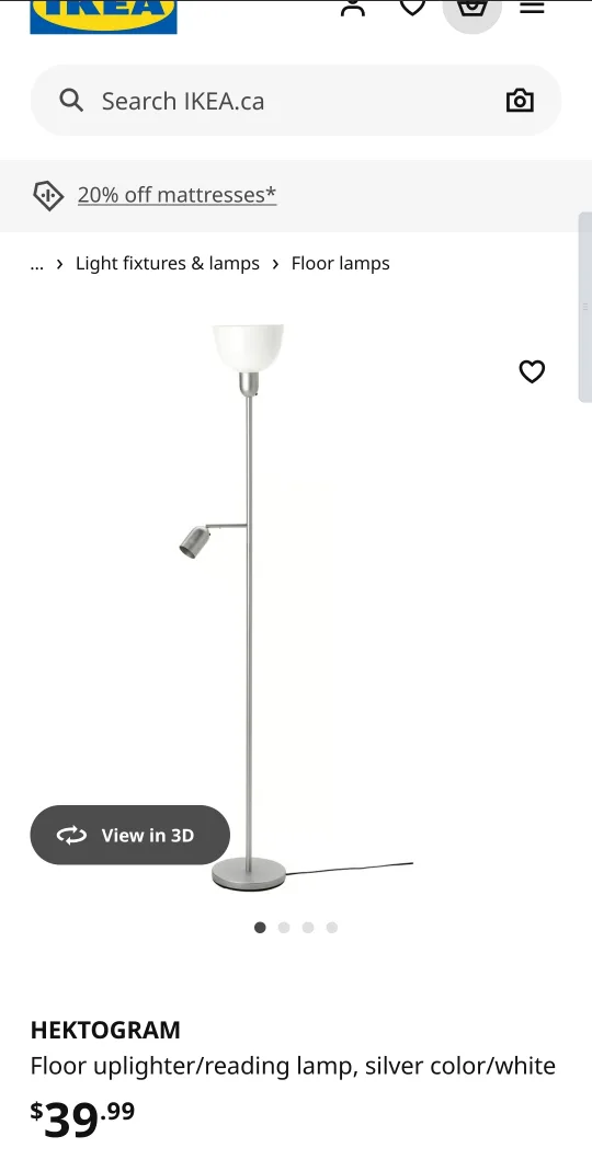 IKEA Hektogram Floor Uplighter/Reading Lamp image indicator(2)
