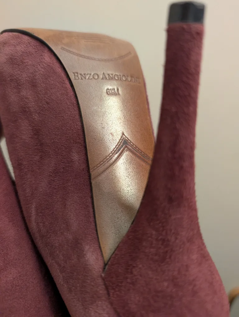 Enzo Angiolini Burgundy Suede Knee High Boots - 6.5M image indicator(3)