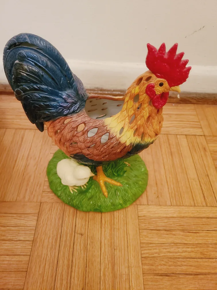 Rooster  Figurine Ceramic Candle Holder thumbnail