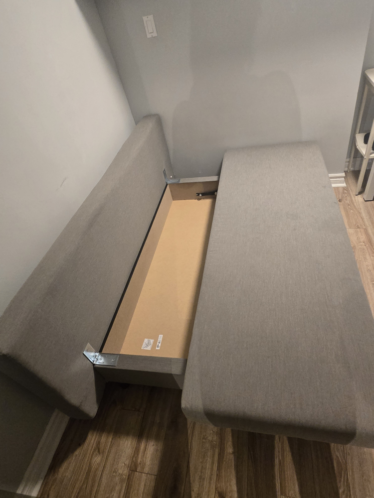 Grey Sofa Bed with Storage - photo 2
