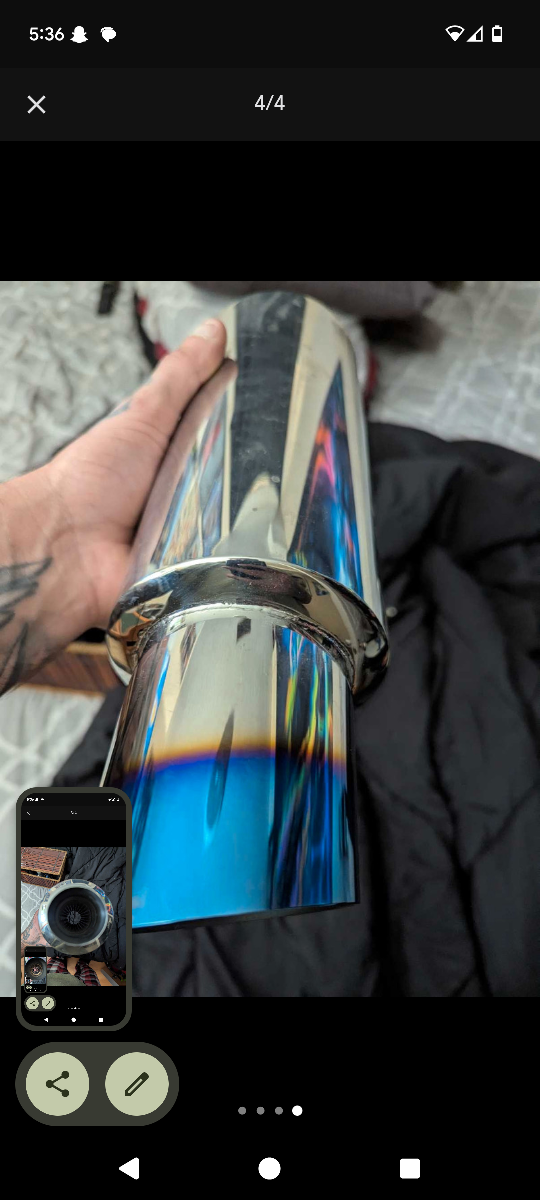 Car Muffler Exhaust Tip - Blue/Silver