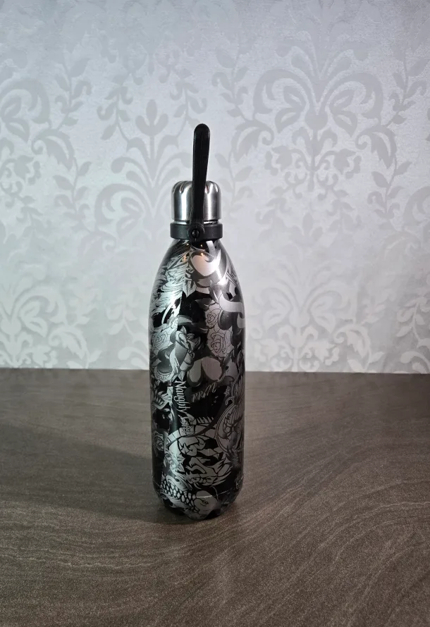 Naughty Girl Black & Silver Water Bottle image indicator(4)