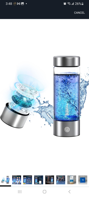 Hydrogen Water Bottle, 420ml Hydrogen Water Generator - photo 2