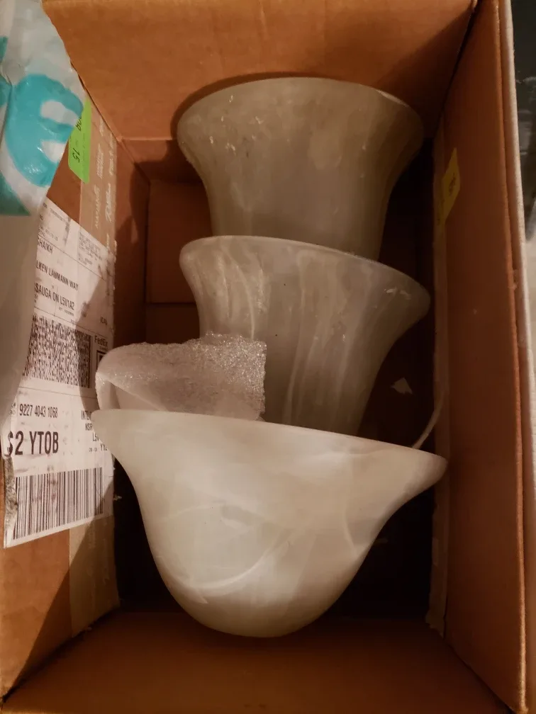 Light Fixture Glass Marbled Shades - Set of 3 image indicator(2)