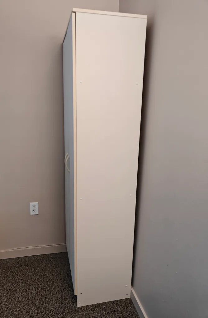 Tall White Storage Cabinet with Shelves image indicator(3)