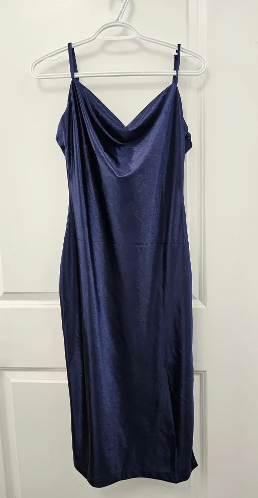 Navy Blue Slip Dress - Size M thumbnail