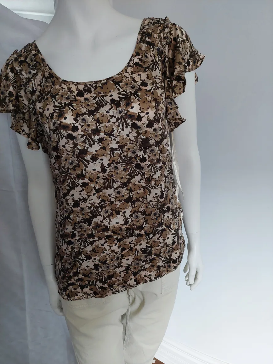 Banana Republic Floral Silk Top thumbnail
