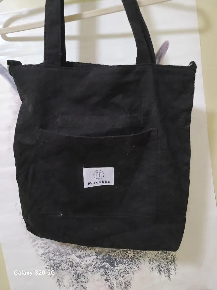 Makukke Black Corduroy Tote Bag thumbnail