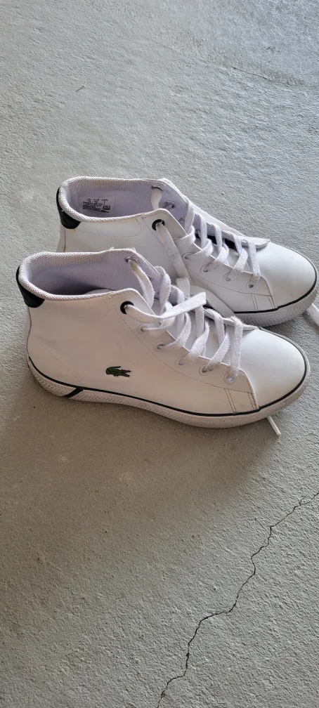 Lacoste White Leather High-Top Sneakers thumbnail