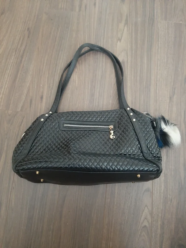 Black Quilted Shoulder Bag image indicator(2)