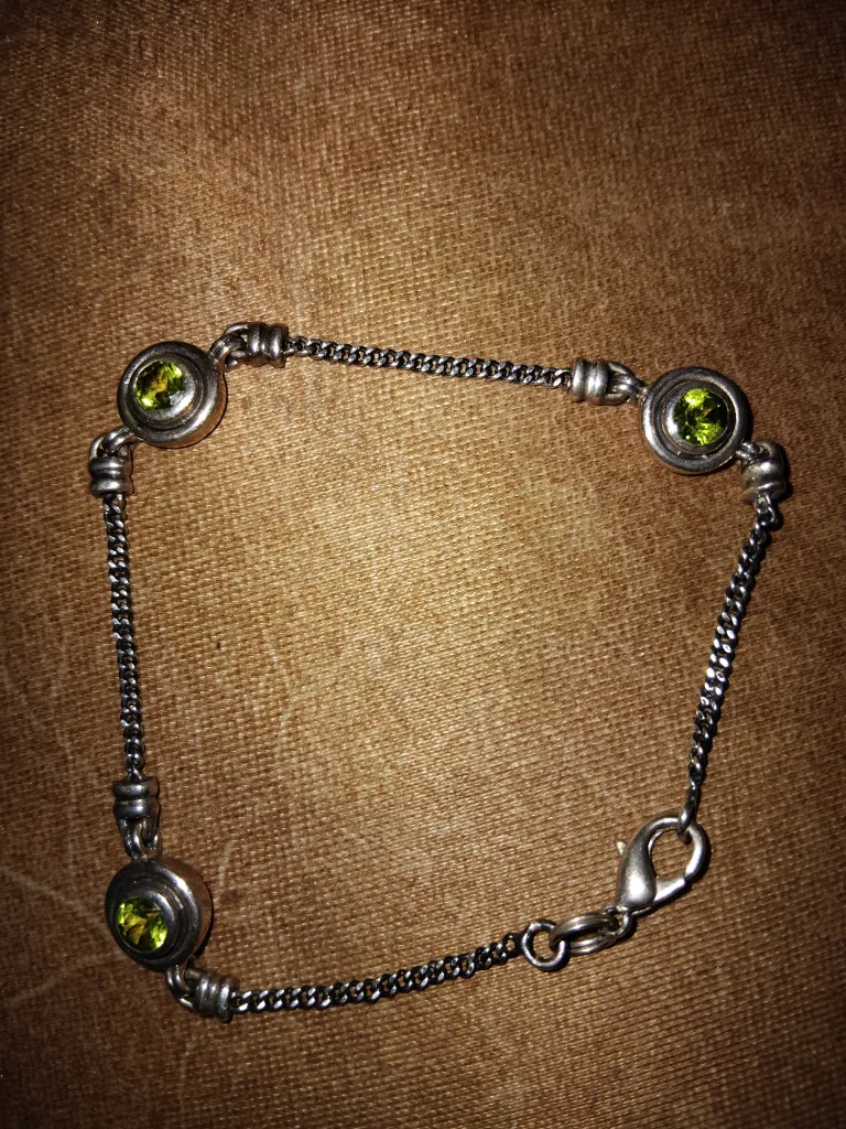Vintage Bracelet with Green Stones thumbnail