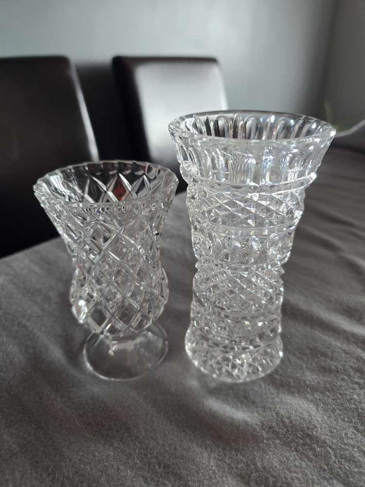 Two Crystal Glass Vases