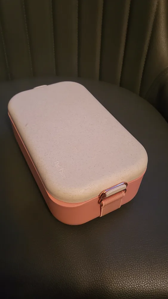 🧡Pink & Beige Bento Lunch Box with Cutlery image indicator(5)