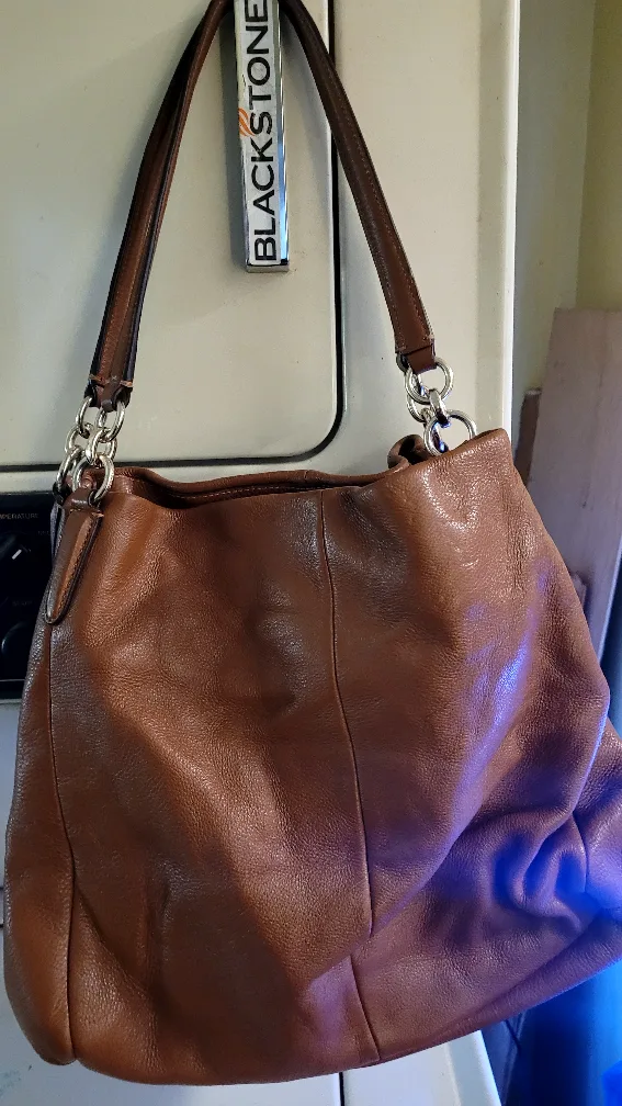 Coach Brown Leather Shoulder Bag image indicator(3)