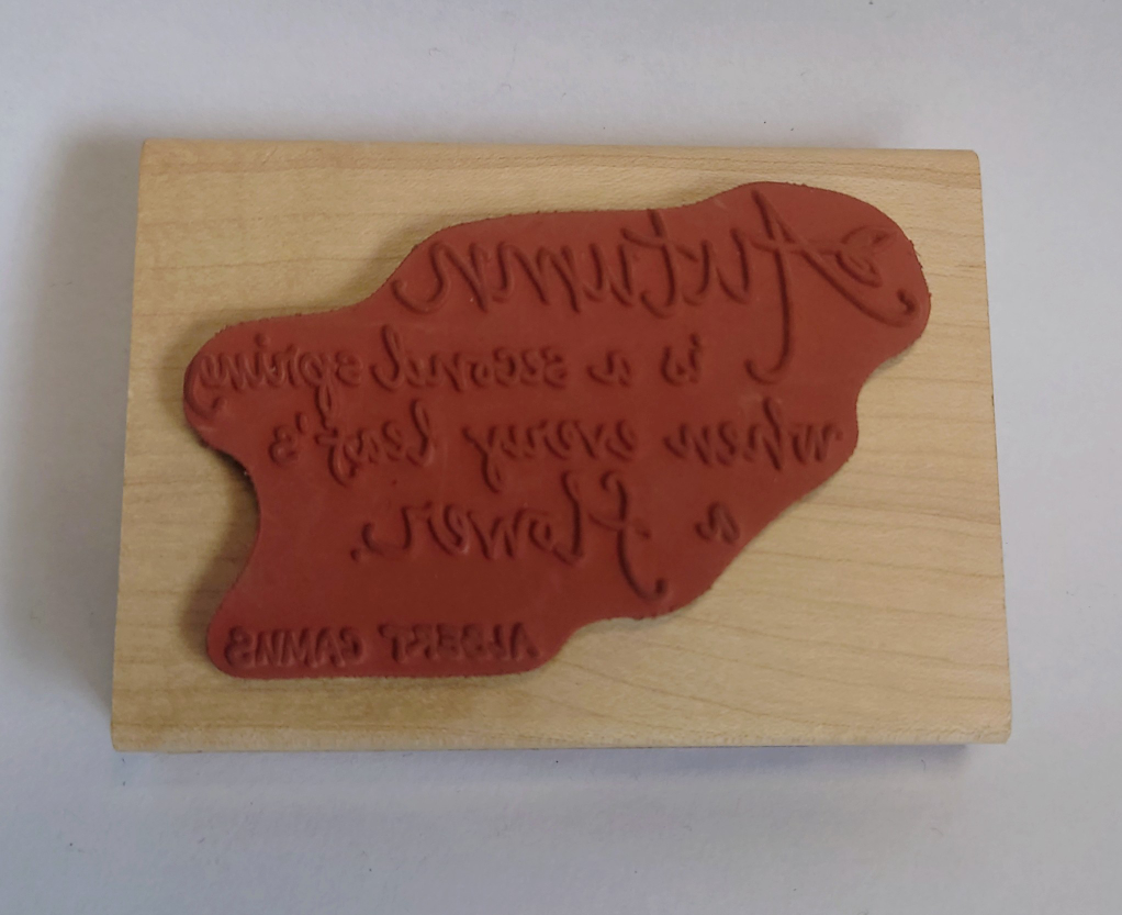 Autumn Quote Albert Camus Rubber Stamp - photo 3