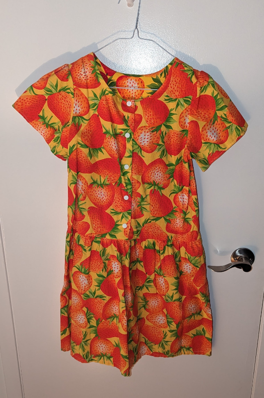 Strawberry Print Dress - Girls Size Large