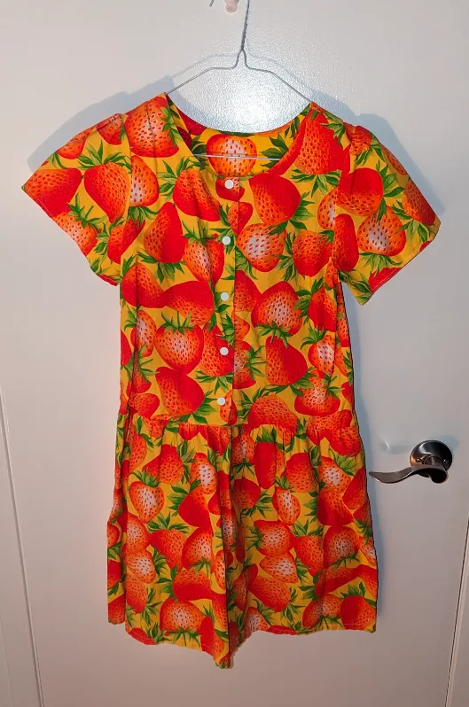 Strawberry Print Dress - Girls Size Large thumbnail