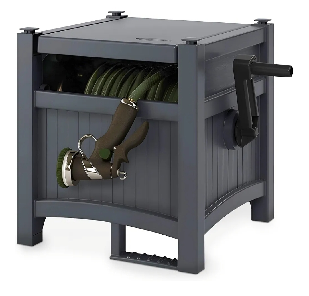 Yard Butler Hose Reel Cabinet - Gray