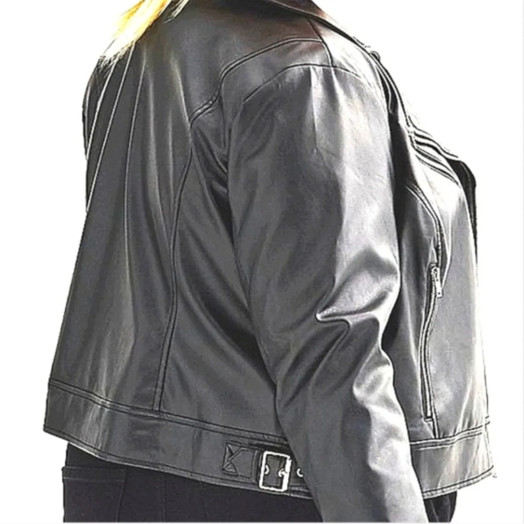 NWT 3XL Faux Moto Jacket w 2 Zippered Side Pockets image indicator(6)