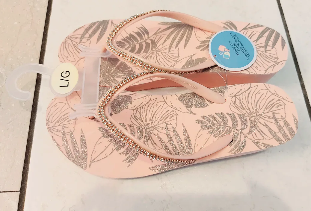 New Pink Wedge Flip Flops image indicator(2)