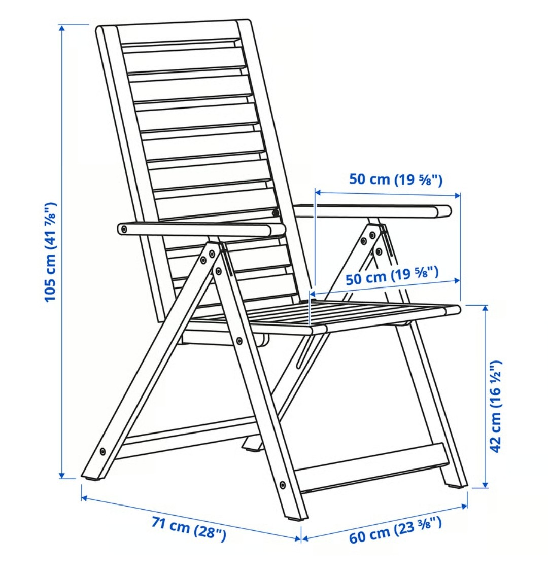 2 × IKEA ÄPPLARÖ Brown Outdoor Folding Chair - photo 5
