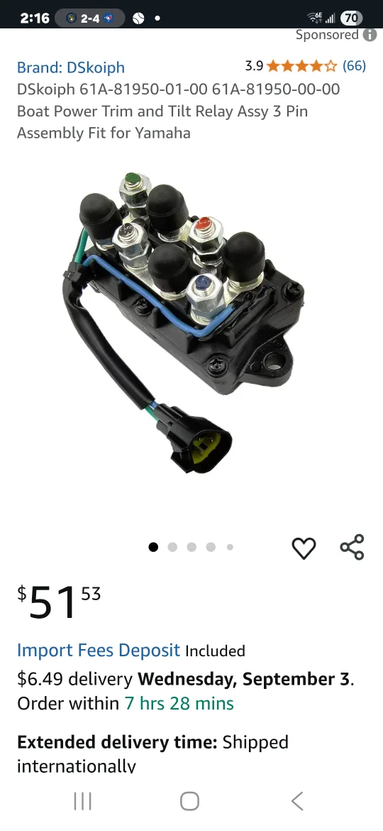 DSkoiph Boat Power Trim Relay Assy image indicator(2)