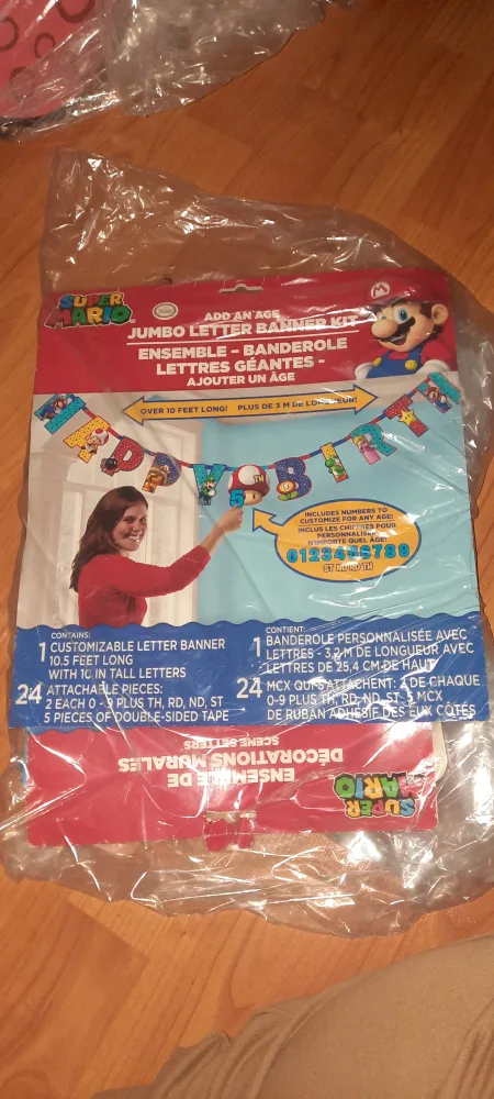 Super Mario Jumbo Letter Banner Kit thumbnail