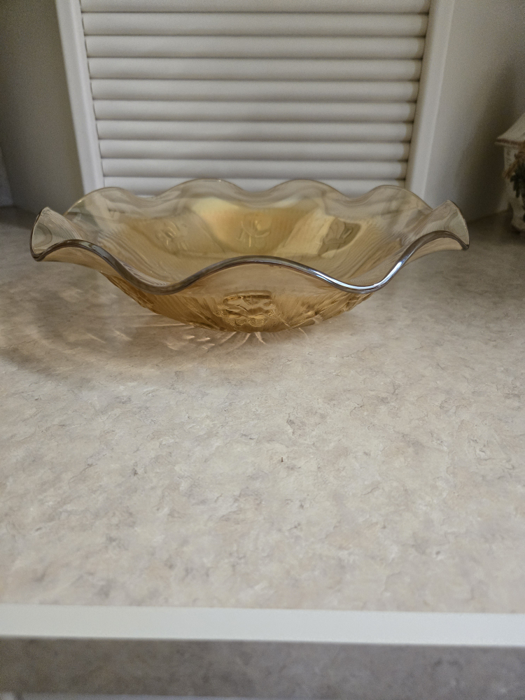 Vintage Carnival Glass Bowl, Iridescent - photo 3