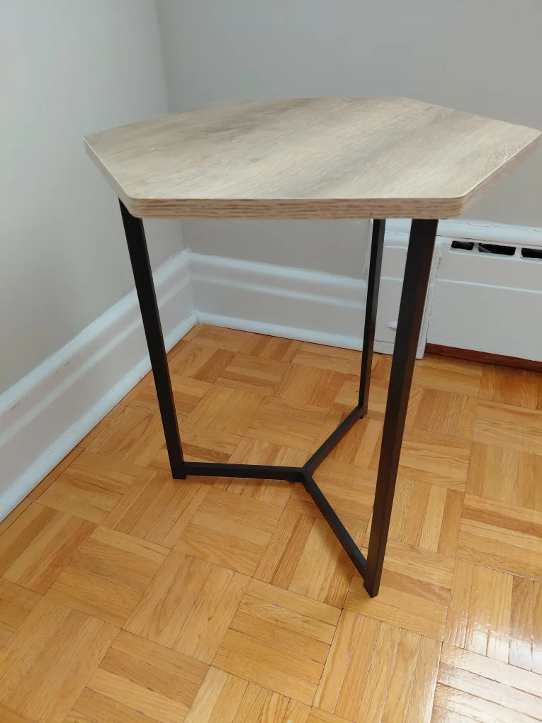 Hexagon Side Table - with Black Metal frame thumbnail