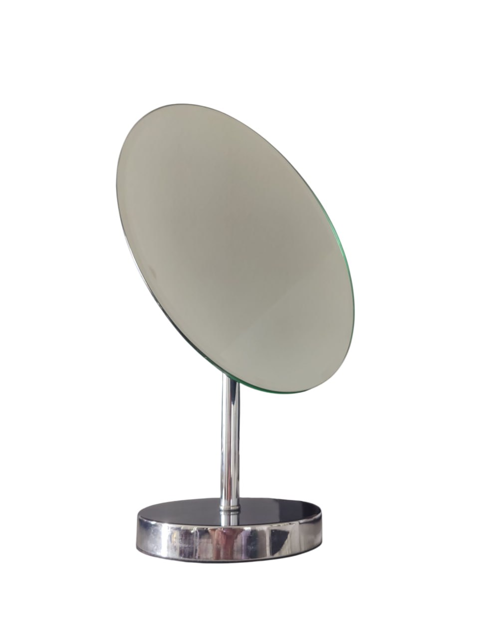 Chrome Oval Makeup Mirror with Adjustable Angle & Base - Vanity